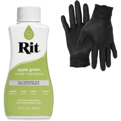 Dye – Rit Liquid Fabric Dye for Crafting, Clothing, and Décor – 8 oz. Bottle – with Artisx Nitrile Gloves Included (Apple Green)