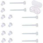 Plastic Earrings, 200 PCS Invisible Clear Post Studs for Sports, Work - Flat Silicone Rubber