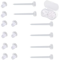 Plastic Earrings, 200 PCS Invisible Clear Post Studs for Sports, Work - Flat Silicone Rubber