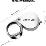 Jewelers Loupe Magnifier Pocket Foldable 30x 21mm Jewelry Eye Magnifying Glass Magnifier for Jewelers Gems Diamonds Plants Coins Stamps Antiques and More Jewelers Loupe Magnifier Pocket Foldable 30x 21mm Jewelry Eye Magnifying Glass Magnifier for Jewelers Gems Diamonds Plants Coins Stamps Antiques and More