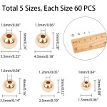 PH PandaHall 14K Gold Plated Spacer Beads, 300pcs Round Brass Beads 5 Size Metal Smooth Beads Seamless Ball Beads Long-lasting Little Beads for Summer Bracelet Necklace Jewelry DIY Crafts(2/3/4/5/6mm)