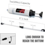 Thorstone 200cc Automotive Fluid Extractor Pump, Manual Oil Change Syringe with 2pcs 22cm PVC Suction Tubes