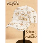 RQAYE 80pcs Junk Socks Charms Kit, Gold Brooches and Pins for Women,Pearl and Rhinestone Shoe Charms with Safety Pins for Hat Clothes Bags