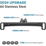 Pixelman Universal Car Rear View Camera License Plate Bracket, Upgraded Full Stainless Steel Backup Camera Mount, Dash Cam Mirror Accessory, Only Installation Holder