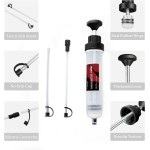 Thorstone 200cc Automotive Fluid Extractor Pump, Manual Oil Change Syringe with 2pcs 22cm PVC Suction Tubes