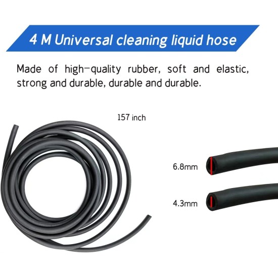 Windshield Washer Hose Kit, 4 Meter Washer Fluid Hose with 12 Pcs Hose Connectors, Suitable for Most Car Windshield Washer Tubing