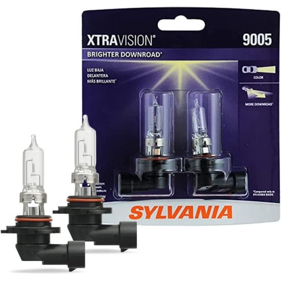SYLVANIA - 9005 XtraVision Halogen Headlight Bulb - High-Performance Car Headlight - Halogen Light with No Glare - for Automotive - 2 Bulbs SYLVANIA - 9005 XtraVision Halogen Headlight Bulb - High-Performance Car Headlight - Halogen Light with No Glare - for Automotive - 2 Bulbs