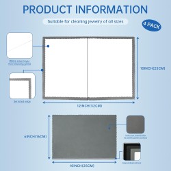 CLWBO 4PCS Silver Polish Cloth 10”×12”, Jewelry Polishing Cloth for Gold Silver Platinum, Reusable, Polishing Cloth for Jewelry & Silverware, Effective Silver Polish to Clean & Shine Jewelry CLWBO 4PCS Silver Polish Cloth 10”×12”, Jewelry Polishing Cloth for Gold Silver Platinum, Reusable, Polishing Cloth for Jewelry & Silverware, Effective Silver Polish to Clean & Shine Jewelry