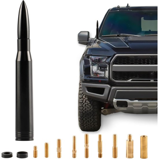 BJSIA Universal Car Antenna Replacement Compatible with Ford, Dodge, Chevrolet, GMC, Jeep, Toyota Truck Replacement Antenna - Made of Rugged Billet and Aluminum, Black, Car Accessories BJSIA Universal Car Antenna Replacement Compatible with Ford, Dodge, Chevrolet, GMC, Jeep, Toyota Truck Replacement Antenna - Made of Rugged Billet and Aluminum, Black, Car Accessories