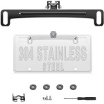 Pixelman Universal Car Rear View Camera License Plate Bracket, Upgraded Full Stainless Steel Backup Camera Mount, Dash Cam Mirror Accessory, Only Installation Holder