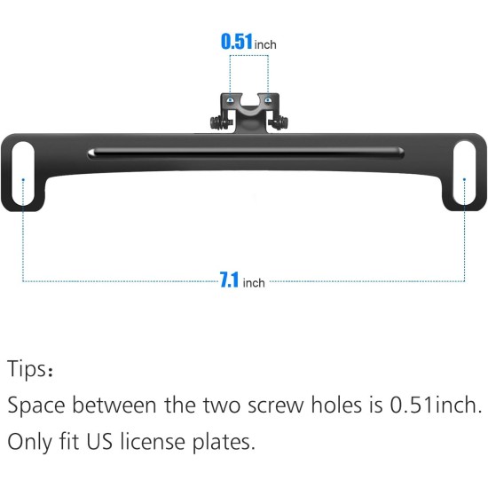 Pixelman Universal Car Rear View Camera License Plate Bracket, Upgraded Full Stainless Steel Backup Camera Mount, Dash Cam Mirror Accessory, Only Installation Holder