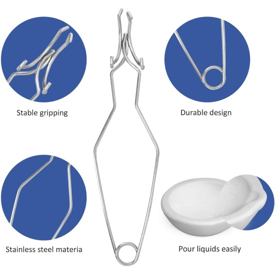 Novellaire-8 Pcs Crucibles for Melting Metal Kit, 4 Ceramic Quartz Crucibles and 2 Upgraded and Enlarged Ceramic Quartz Crucibles, 2 Pcs Whipclip Handle 2a, Melting Metals Like Gold and Silver Novellaire-8 Pcs Crucibles for Melting Metal Kit, 4 Ceramic Quartz Crucibles and 2 Upgraded and Enlarged Ceramic Quartz Crucibles, 2 Pcs Whipclip Handle 2a, Melting Metals Like Gold and Silver