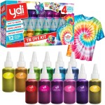 YDI Tie Dye Kit,12 Pre-Filled Bottles, Non-Toxic Permanent Fabric Dye, DIY Art & Crafts Activity, Tie Dye Party for Kids & Groups, Easy Clean Up