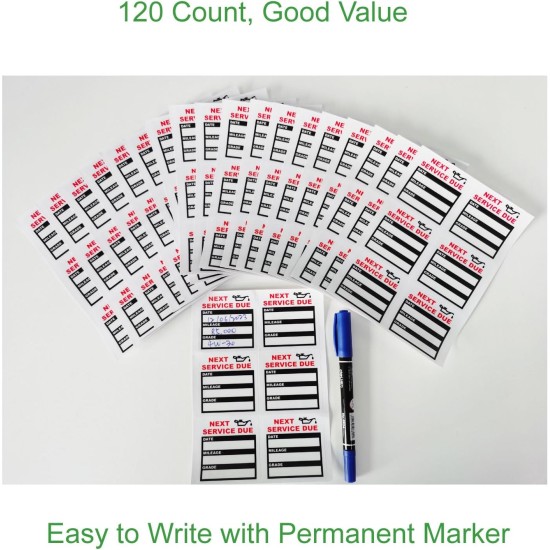 Oil Change Stickers Static Cling, 120pcs 2x2 Inches Oil Change Reminder Sticker for Windshield with No Residue, Clear Next Service Due Labels for Car Auto Vehicle Window Oil Change Stickers Static Cling, 120pcs 2x2 Inches Oil Change Reminder Sticker for Windshield with No Residue, Clear Next Service Due Labels for Car Auto Vehicle Window