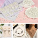 1228pcs Pearl Beads for Jewelry Making Pearl Beads for Bracelets Pearl Beads for Crafts Pearl Beads for Bracelet Making Kit Pearl Beads with Holes for Jewelry Making, Imitation Pearls for Fillers
