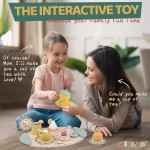 Tea Sets for Toddlers 3-5 Girl Birthday Gift 3 Year Old Princess Party Wooden Play Food Toy Sets for Kids Kitchen Accessories Age 3 4 5 6 Wood Educational Toys