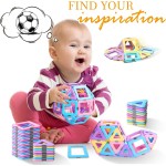 Magnetic Tiles Toys for 3 4 5 6 7 8+ Year Old Boys Girls Upgrade Macaron Castle Blocks Building Set for Toddlers STEM Creativity/Educational Toys for Kids Age 3-6 Christmas Birthday Gifts