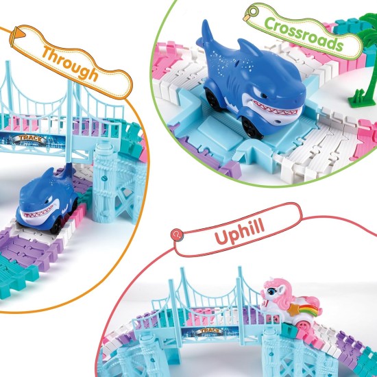 Car Toys for Kid 4-6, 194 PCS Race Car Track for Kids Ages 4-8, Monster Truck 2+ Year Old Birthday Gift Toddler Cars Toy for 3+ Year Old Girl Boy