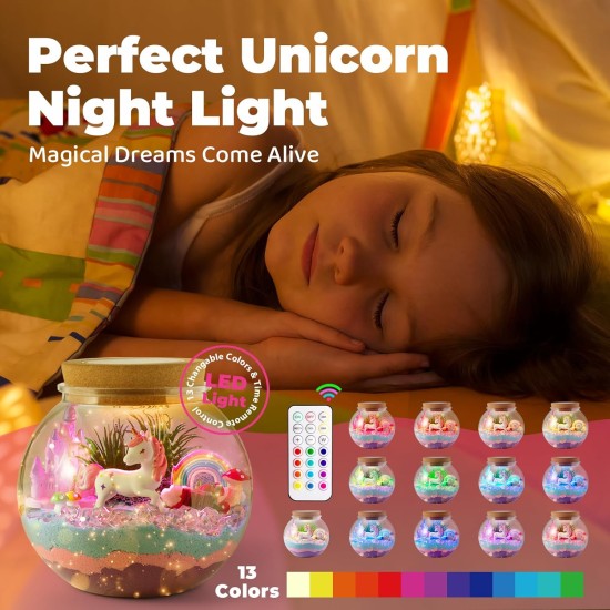JOYEEMAX Unicorn Light-Up Terrarium Kit for Kids - LED Night Light Birthday Gift for Girls Ages 4 5 6 7 8-12 Year Old - Unicorn Toys for Girls - DIY Arts and Crafts Kit for Kids JOYEEMAX Unicorn Light-Up Terrarium Kit for Kids - LED Night Light Birthday Gift for Girls Ages 4 5 6 7 8-12 Year Old - Unicorn Toys for Girls - DIY Arts and Crafts Kit for Kids