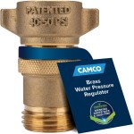 Camco Brass Marine/RV Water Pressure Regulator – Protects RV Kitchen Small Appliances, Plumbing & Hoses – Reduces RV Water Pressure to Safe & Consistent 40-50 PSI – Drinking Water Safe (40055) Camco Brass Marine/RV Water Pressure Regulator – Protects RV Kitchen Small Appliances, Plumbing & Hoses – Reduces RV Water Pressure to Safe & Consistent 40-50 PSI – Drinking Water Safe (40055)