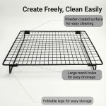 ZZOFSWORM Tie Dye Kit with 2 Adjustable Folding Racks, Non-Slip Silicone Pad & 100 Disposable Gloves | DIY Tie-Dye Supplies for Shirts, Scarves, Bags | Easy Clean, Portable Craft Tool