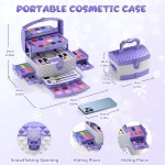 PERRYHOME Kids Makeup Set for Girl 56 Pcs Washable Real Cosmetic, Non-Toxic Frozen Toys Toddler Makeup Kit, 2026 New CPF Sustainable Materials Birthday Gift for 3 4 5 6 7 8 9 10 11 12 Year Old Girls