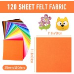120 Pcs 12 x 12 Inch Felt Sheets for Craft Felt Squares Assorted Color for DIY Sewing Adult Patchwork Party Decor, 40 Colors
