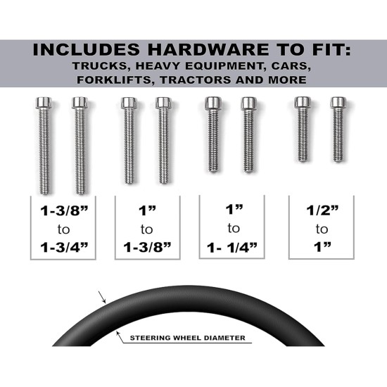 Deluxe Steering Wheel Power Handle Spinner Knob - Universal Steering Wheel Fit for Cars, Trucks, Tractors, Mowers, Forklifts, etc Deluxe Steering Wheel Power Handle Spinner Knob - Universal Steering Wheel Fit for Cars, Trucks, Tractors, Mowers, Forklifts, etc