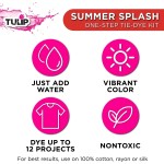 Tulip One-Step Tie-Dye Kit Summer Splash Set, Easy for Beginner Skill Levels, 8 Easy Squeeze, Pre-Filled Bottles, Swim Party Vibrant Colors