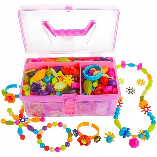 GILI Pop Beads - Jewelry Making Kit for 3 4 5 6 7 8 Year Old Little Girls - Arts and Crafts Toys for Kids Age 4yr-8yr - Necklace Bracelet Creativity Snap Set Top Best Christmas Birthday Gifts (500pcs) GILI Pop Beads - Jewelry Making Kit for 3 4 5 6 7 8 Year Old Little Girls - Arts and Crafts Toys for Kids Age 4yr-8yr - Necklace Bracelet Creativity Snap Set Top Best Christmas Birthday Gifts (500pcs)