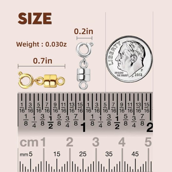 Magnetic Clasps for Necklaces Strong Magnetic Necklace Clasps and Closures, 14K Gold and Silver Bracelet Converter for Women