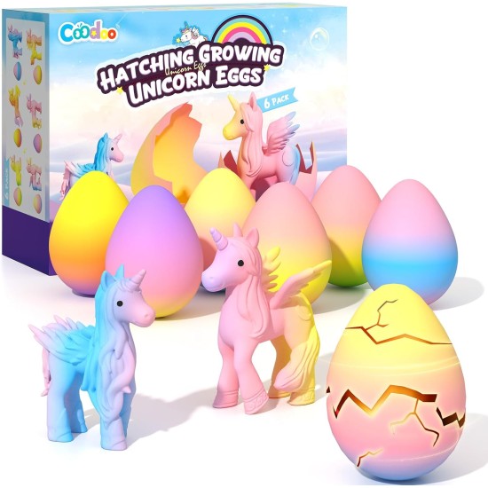Coodoo Unicorn Hatching Rainbow Eggs for Kids - 6 Pack Unicorn Toys Craft Kits for Boys & Girls, Birthday Easter Basket Stuffers Crafts Gift for Kids 3+ Year Old - Girl Gifts for Ages 3 4 5 6 7 8 Coodoo Unicorn Hatching Rainbow Eggs for Kids - 6 Pack Unicorn Toys Craft Kits for Boys & Girls, Birthday Easter Basket Stuffers Crafts Gift for Kids 3+ Year Old - Girl Gifts for Ages 3 4 5 6 7 8