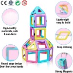 Magnetic Tiles Toys for 3 4 5 6 7 8+ Year Old Boys Girls Upgrade Macaron Castle Blocks Building Set for Toddlers STEM Creativity/Educational Toys for Kids Age 3-6 Christmas Birthday Gifts