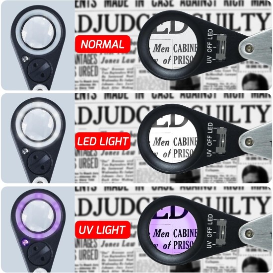 Gain Express Jewelers Loupe Magnifier, Jewelry Loop Magnifier with Light, Hastings Triplet Loupe 10X for Coin, Gem, Stamp, Diamond etc (White LED & UV Light) Gain Express Jewelers Loupe Magnifier, Jewelry Loop Magnifier with Light, Hastings Triplet Loupe 10X for Coin, Gem, Stamp, Diamond etc (White LED & UV Light)