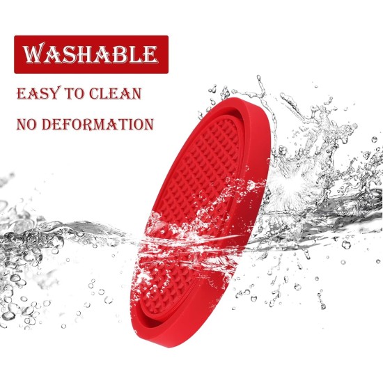 SINGARO Car Cup Coaster, 4PCS Universal Non-Slip Cup Holders Embedded in Ornaments Coaster, Car Interior Accessories, Red SINGARO Car Cup Coaster, 4PCS Universal Non-Slip Cup Holders Embedded in Ornaments Coaster, Car Interior Accessories, Red