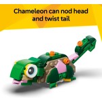LEGO Creator 3 in 1 Turtle with a Water Lily Flower Building Toy for Girls & Boys - Kids Build a Chameleon, Frog, or Turtle Toy Figure - Gift Idea for Animal Lovers, Ages 7+ - 31377