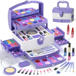 PERRYHOME Kids Makeup Set for Girl 56 Pcs Washable Real Cosmetic, Non-Toxic Frozen Toys Toddler Makeup Kit, 2026 New CPF Sustainable Materials Birthday Gift for 3 4 5 6 7 8 9 10 11 12 Year Old Girls