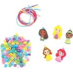 Disney Princess Necklace Activity Case – Jewelry Making Kit with Beads, Charms & Strings – Create Custom Princess Necklaces – Craft Gift for Girls Ages 3+ – Portable Storage Case Included