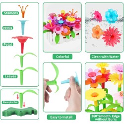 CENOVE Birthday Toys Gifts for 3 4 5 Years Old Toddler Girls Boys,Flower Garden Building Toy STEM Educational Activity Preschool Gift Toys for Kids Age 3+ with Storage Box