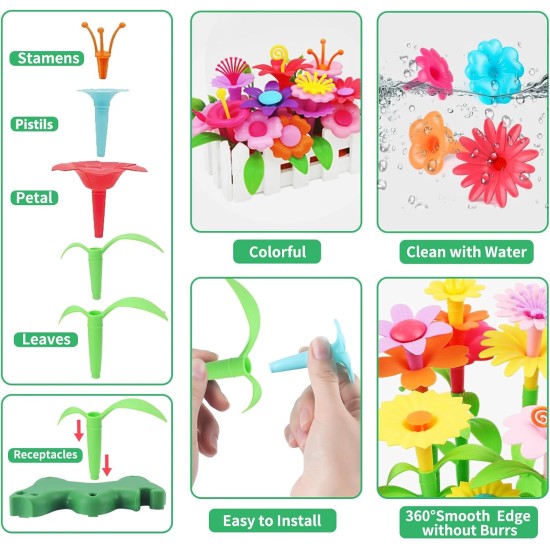 CENOVE Birthday Toys Gifts for 3 4 5 Years Old Toddler Girls Boys,Flower Garden Building Toy STEM Educational Activity Preschool Gift Toys for Kids Age 3+ with Storage Box CENOVE Birthday Toys Gifts for 3 4 5 Years Old Toddler Girls Boys,Flower Garden Building Toy STEM Educational Activity Preschool Gift Toys for Kids Age 3+ with Storage Box