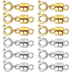 Magnetic Clasps for Necklaces Strong Magnetic Necklace Clasps and Closures, 14K Gold and Silver Bracelet Converter for Women