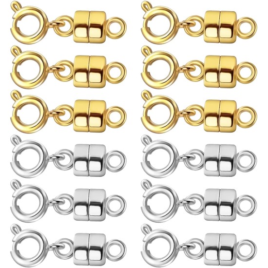 Magnetic Clasps for Necklaces Strong Magnetic Necklace Clasps and Closures, 14K Gold and Silver Bracelet Converter for Women