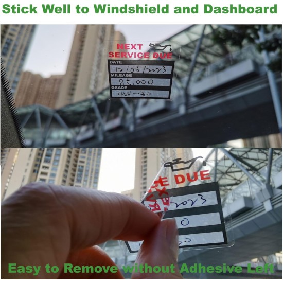 Oil Change Stickers Static Cling, 120pcs 2x2 Inches Oil Change Reminder Sticker for Windshield with No Residue, Clear Next Service Due Labels for Car Auto Vehicle Window Oil Change Stickers Static Cling, 120pcs 2x2 Inches Oil Change Reminder Sticker for Windshield with No Residue, Clear Next Service Due Labels for Car Auto Vehicle Window