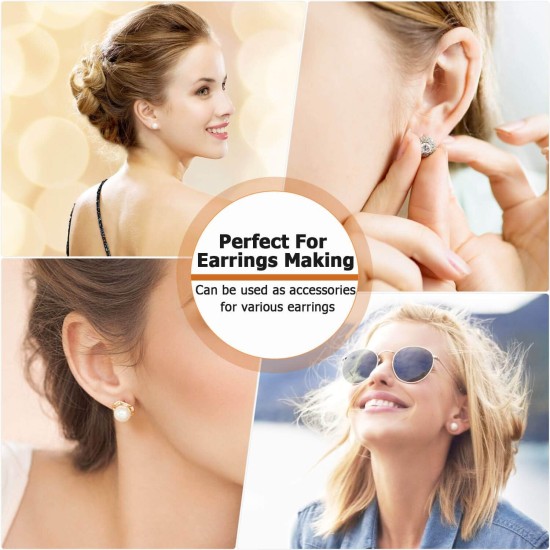 Hypoallergenic Earring Posts and Backs, Caffox 2000pcs Stud Earrings Making Kit with Ear Ring Base and Earring Backs for Leather Stud, Clay, Pearl Jewelry Making (Gold & Silver) Hypoallergenic Earring Posts and Backs, Caffox 2000pcs Stud Earrings Making Kit with Ear Ring Base and Earring Backs for Leather Stud, Clay, Pearl Jewelry Making (Gold & Silver)