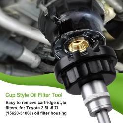 Spurtar Oil Filter Wrench for Toyota Cap Style Oil Filter Removal Tool 64mm for Lexus, Camry, 4 Runner, RAV4, Tundra, Tacoma, Highlander, Sienna, Sequoia, Avaion, Venza 2.5-5.7L Engine Spurtar Oil Filter Wrench for Toyota Cap Style Oil Filter Removal Tool 64mm for Lexus, Camry, 4 Runner, RAV4, Tundra, Tacoma, Highlander, Sienna, Sequoia, Avaion, Venza 2.5-5.7L Engine