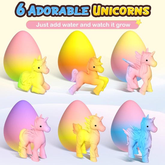 Coodoo Unicorn Hatching Rainbow Eggs for Kids - 6 Pack Unicorn Toys Craft Kits for Boys & Girls, Birthday Easter Basket Stuffers Crafts Gift for Kids 3+ Year Old - Girl Gifts for Ages 3 4 5 6 7 8 Coodoo Unicorn Hatching Rainbow Eggs for Kids - 6 Pack Unicorn Toys Craft Kits for Boys & Girls, Birthday Easter Basket Stuffers Crafts Gift for Kids 3+ Year Old - Girl Gifts for Ages 3 4 5 6 7 8