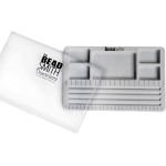 The Beadsmith Mini Bead Board - Grey Flocked, 4 Straight Channels, 5 Recessed Compartments, 7.75 x 11.25 inches, Design Boards for Creating Bracelets, Necklaces and Other Jewelry