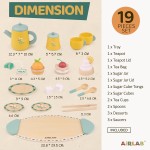 Tea Sets for Toddlers 3-5 Girl Birthday Gift 3 Year Old Princess Party Wooden Play Food Toy Sets for Kids Kitchen Accessories Age 3 4 5 6 Wood Educational Toys