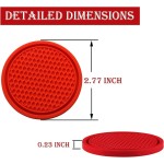 SINGARO Car Cup Coaster, 4PCS Universal Non-Slip Cup Holders Embedded in Ornaments Coaster, Car Interior Accessories, Red SINGARO Car Cup Coaster, 4PCS Universal Non-Slip Cup Holders Embedded in Ornaments Coaster, Car Interior Accessories, Red