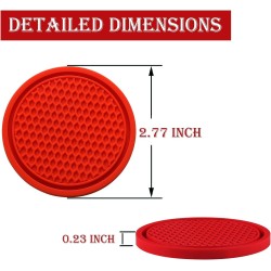 SINGARO Car Cup Coaster, 4PCS Universal Non-Slip Cup Holders Embedded in Ornaments Coaster, Car Interior Accessories, Red SINGARO Car Cup Coaster, 4PCS Universal Non-Slip Cup Holders Embedded in Ornaments Coaster, Car Interior Accessories, Red